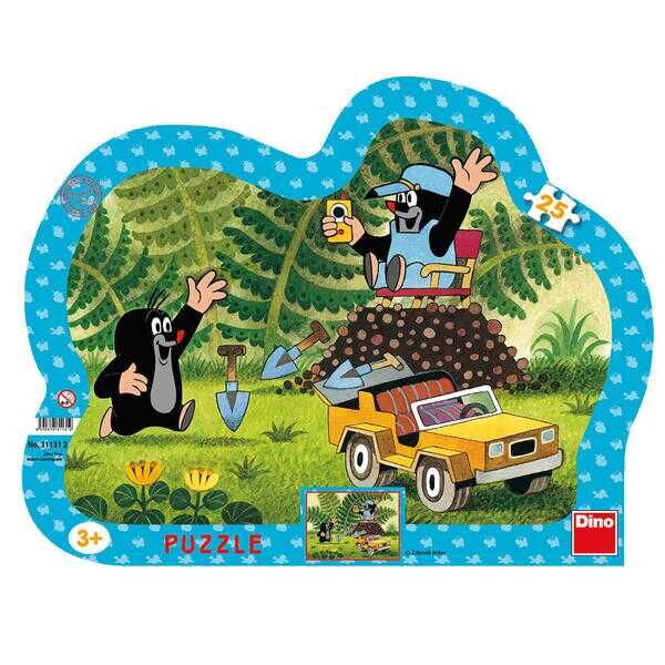 Dino Puzzle Krtko so žltým autom 25 ks