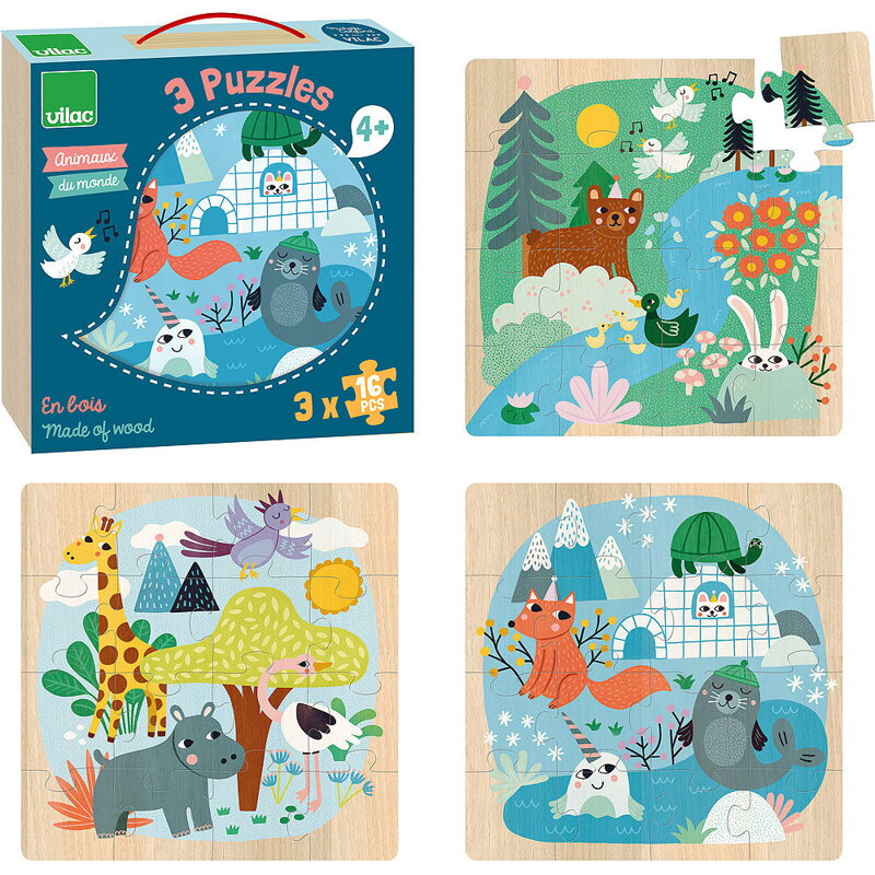 Vilac Drevené puzzle Zvieratá sveta Vilac Drevené puzzle Zvieratá sveta