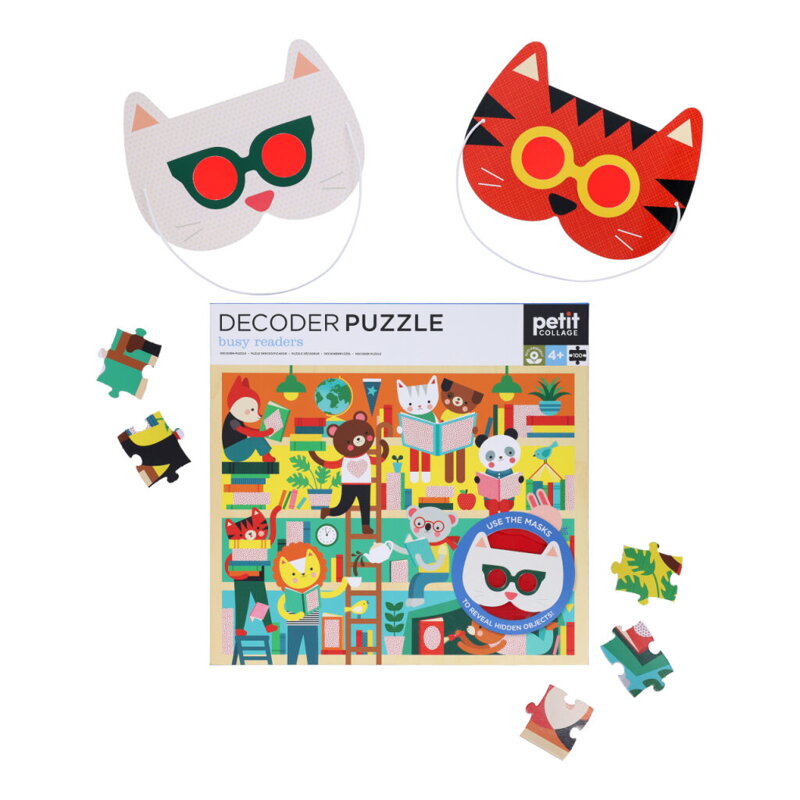 Petitcollage Puzzle s 3D okuliarmi Knižnica 100 ks