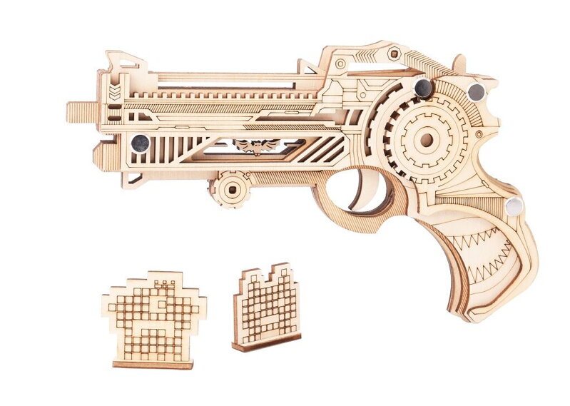 Woodcraft Drevené 3D puzzle Zbraň na gumičky Virbius