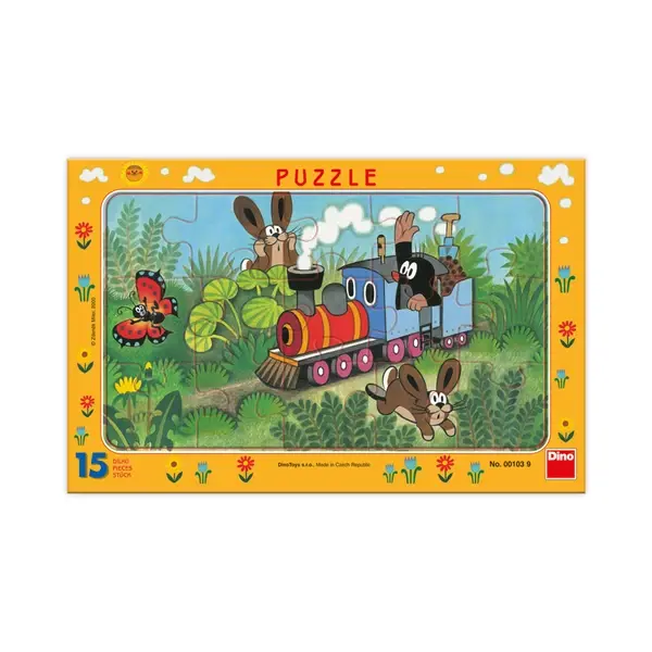 Dino Puzzle Krtko a lokomotíva 15 dielov Dino Puzzle Krtko a lokomotíva 15 dielov