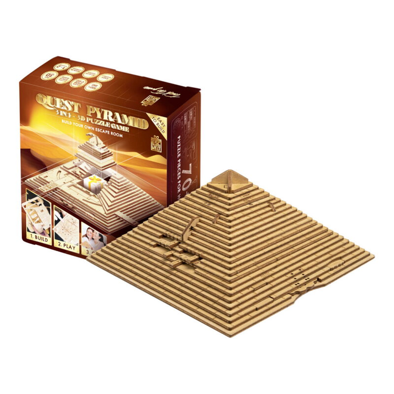 3D drevená mechanická skladačka hlavolamu Pyramída 3D drevená mechanická skladačka hlavolamu Pyramída