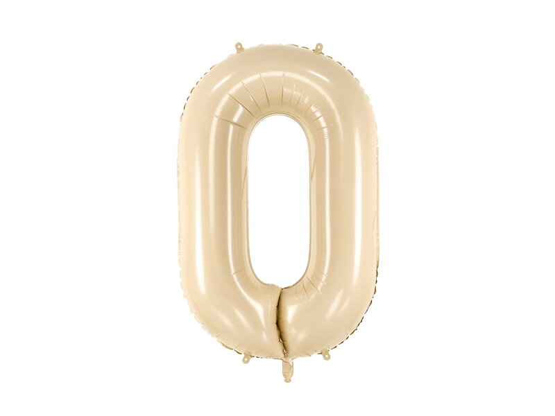 Fóliový balón číslo ''0'', 72 cm, béžový