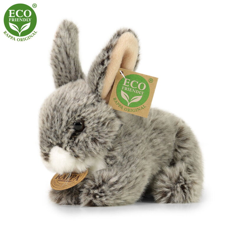 Plyšový králik tmavo šedý ležiaci 17 cm ECO-FRIENDLY