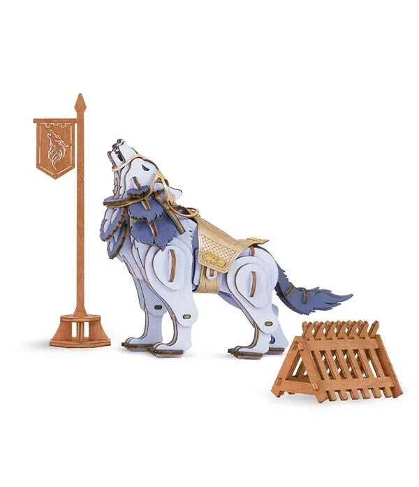 RoboTime 3D Drevené puzzle Vlk bojovník - Warrior Wolf