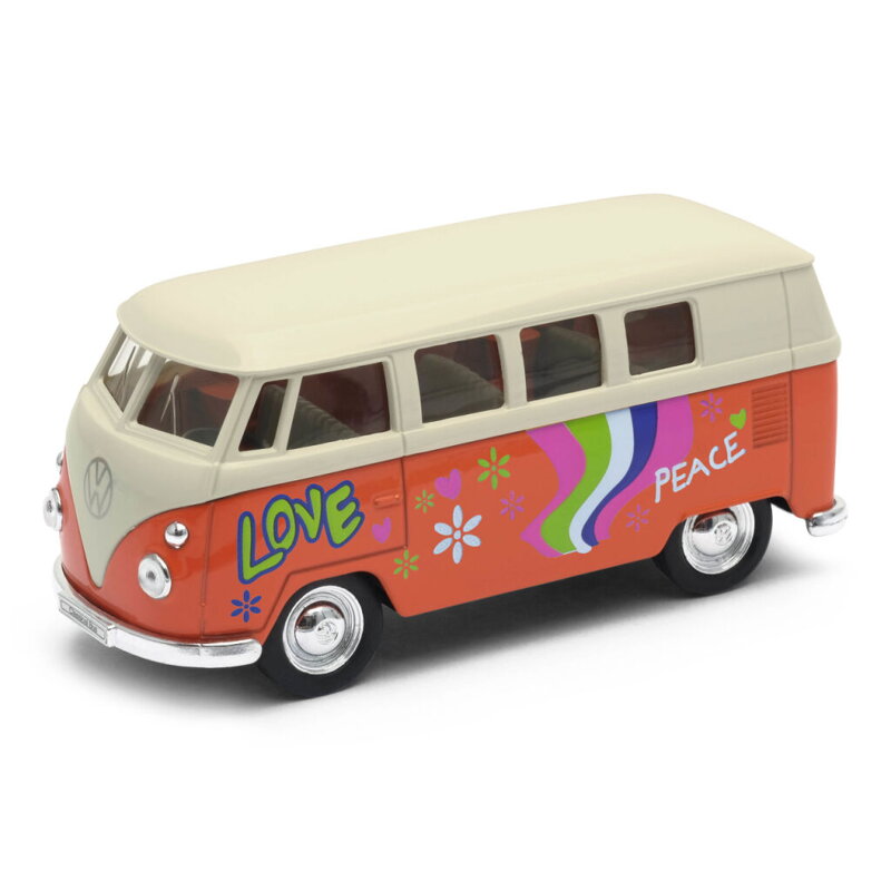 Welly Volkswagen T1 Bus Peace&Love (1963) 1:34 oranžový