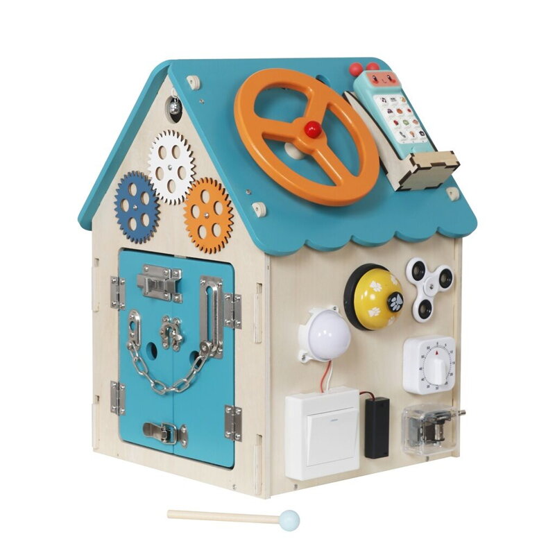 2Kids Toys Activity board Domček tyrkysový