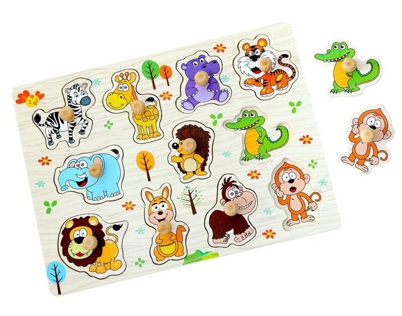 2Kids Toys Drevené puzzle Safari 11 dielikov