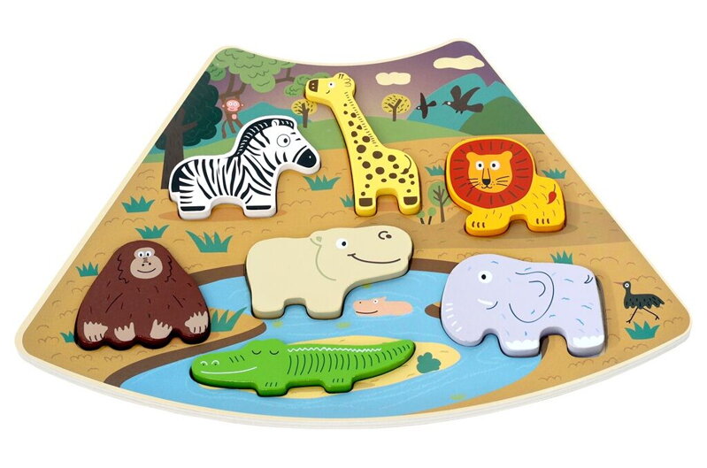 2Kids Toys Drevené puzzle Safari prepojiteľné