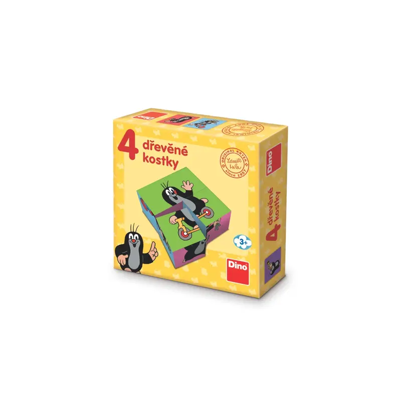 Dino Drevené kocky Krtko 4 ks Dino Drevené kocky Krtko 4 ks