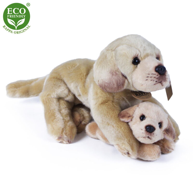 Plyšový labrador so šteniatkom ležiaci 25 cm ECO-FRIENDLY Plyšový labrador so šteniatkom ležiaci 25 cm ECO-FRIENDLY