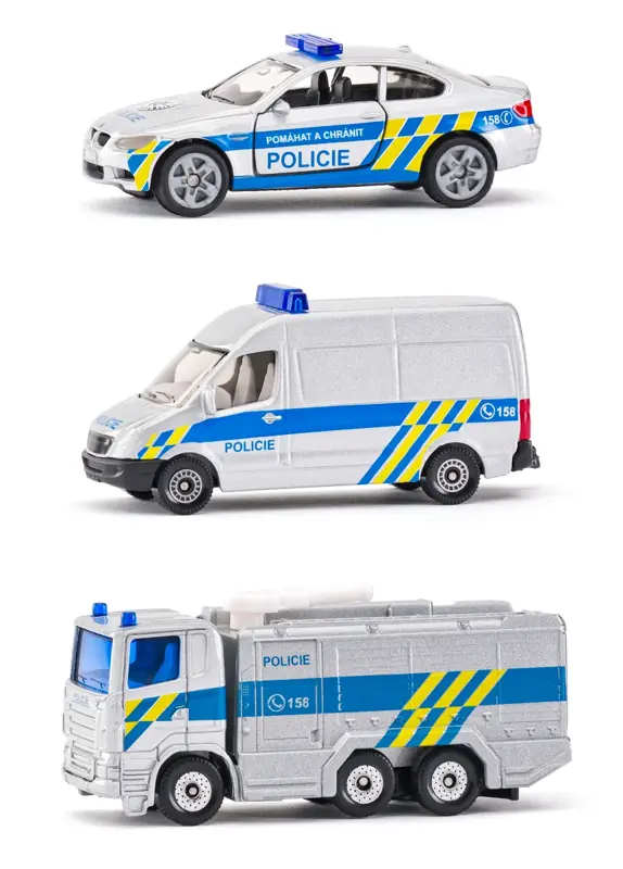 SIKU česká verzia - set policajná súprava 3 áut SIKU česká verzia - set policajná súprava 3 áut