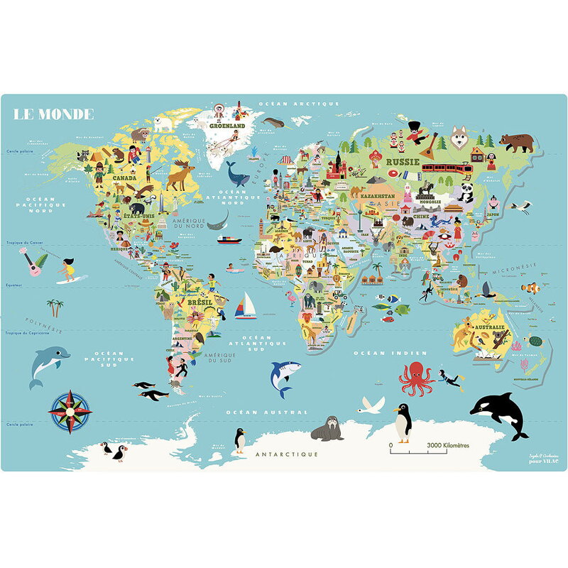 Vilac Magnetická mapa sveta Vilac Magnetická mapa sveta