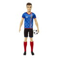 Barbie futbalová bábika - KEN V MODROM DRESE