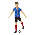 Barbie futbalová bábika - KEN V MODROM DRESE