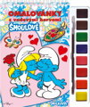 Omaľovánky s vodovými farbami a štetcom - Šmolkovia