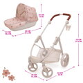 Bella 2in1 Doll Pram with bag, Ballet Flora