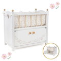 Wooden Doll Bed with Cabinet, Petit Flora