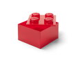 LEGO úložný box 4 s vekom - priehľadná červená