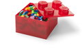 LEGO úložný box 4 s vekom - priehľadná červená