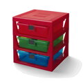 LEGO organizér s tromi zásuvkami - červená