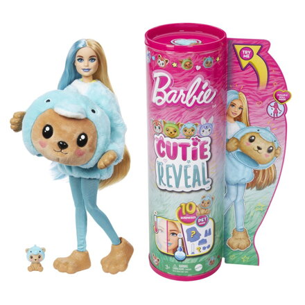 Barbie CUTIE REVEAL Barbie v kostýme - mackov modrom kostýme delfína