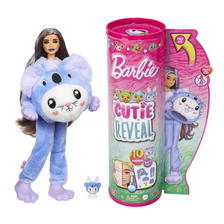 Barbie CUTIE REVEAL Barbie v kostýme - zajačik vo fialovom kostýme koaly