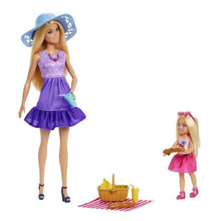 Barbie bábika Malibu a Chelsea na pikniku