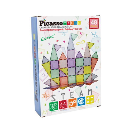 Picasso stavebnica 48 dielikov Magnetické bloky, Glitrované
