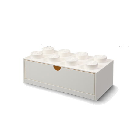 LEGO stolný box 8 so zásuvkou - biela