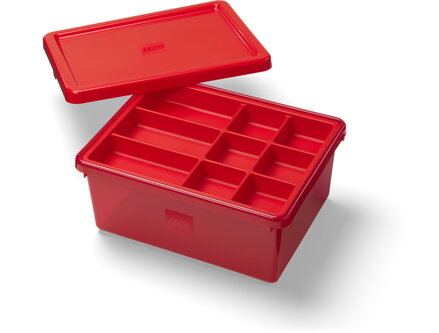 LEGO úložný box s organizérom - červený