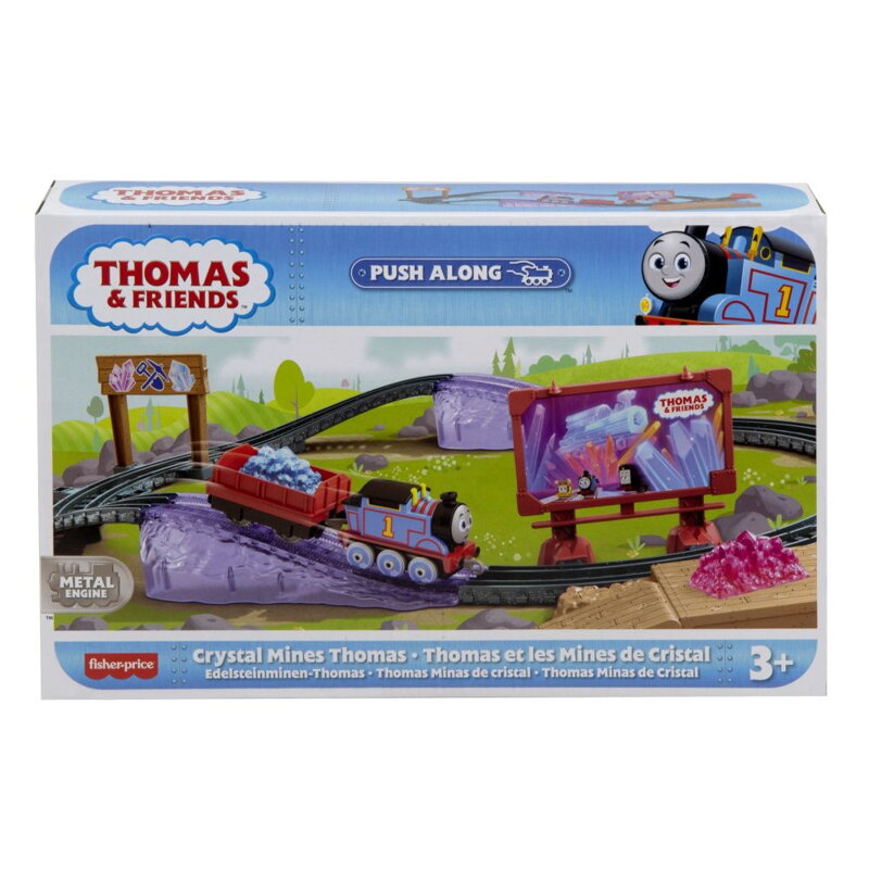 Fisher Price vláčkový set s ťahacou kovovou mašinkou asst
