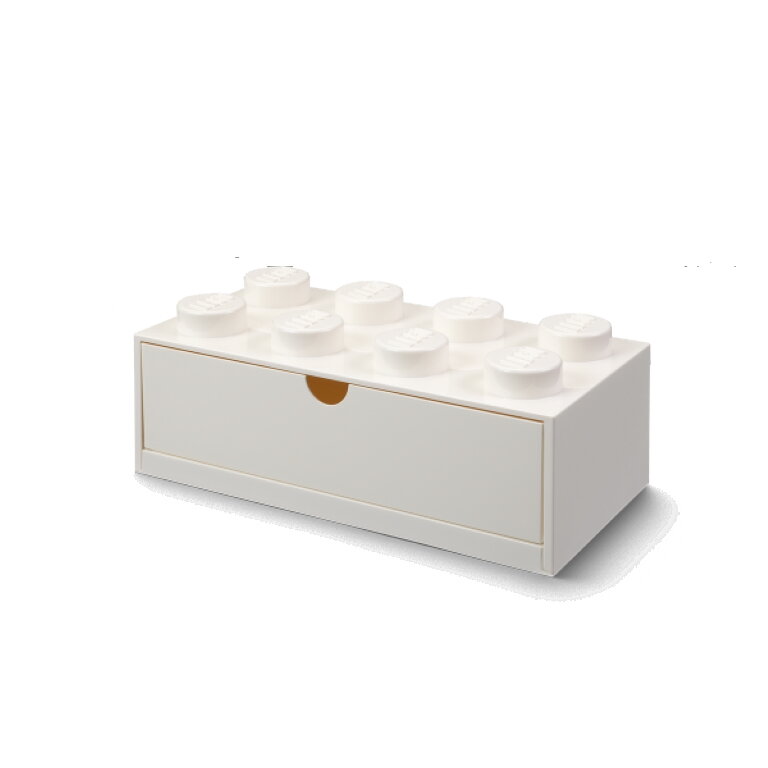 LEGO stolný box 8 so zásuvkou - biela