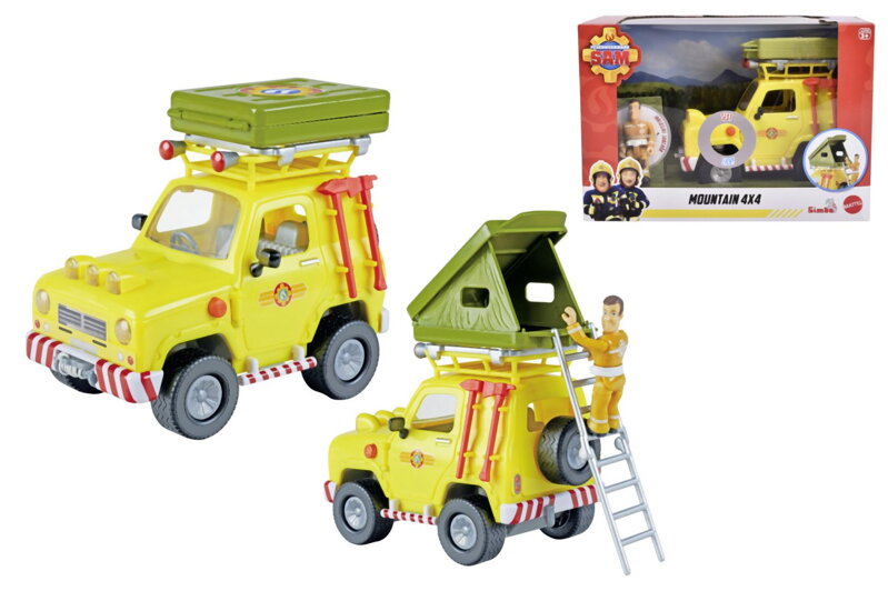 Požiarnik Sam auto Mountain 4x4 s figúrkou 16 cm