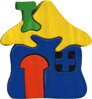 Fauna Drevené vkladacie puzzle z masívu malý domček