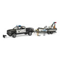 Bruder 2507 Policajné auto RAM s člnom + 2 figúrky