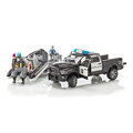 Bruder 2507 Policajné auto RAM s člnom + 2 figúrky