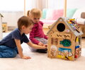 2Kids Toys Activity board Domček šedý - poškodený obal