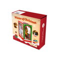 2Kids Toys 3D skladačka Zarážka na knihy Miniatúra domčeka Biele Vianoce