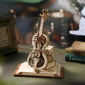 RoboTime 3D drevená skladačka hracej skrinky Kúzelné violončelo farebné (mechanický pohon)