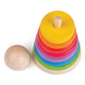Bigjigs Toys Nasadzovanie na tyč - Dúhový panáčik