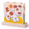 Bigjigs Toys Nasadzovacie kocky Zvieratká