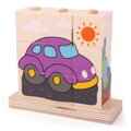 Bigjigs Toys Nasadzovacie kocky Dopravné prostriedky