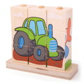Bigjigs Toys Nasadzovacie kocky Dopravné prostriedky