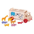 Bigjigs Toys Vkladanie Drevené auto so zvieratkami