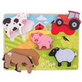 Bigjigs Toys Drevené vkladacie puzzle - Farma