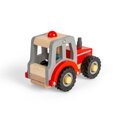 Mini drevený traktor červený
