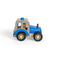 Mini drevený traktor modrý
