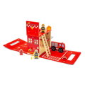 Bigjigs Toys Drevená hasičská stanica na cesty