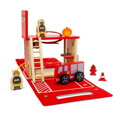 Bigjigs Toys Drevená hasičská stanica na cesty